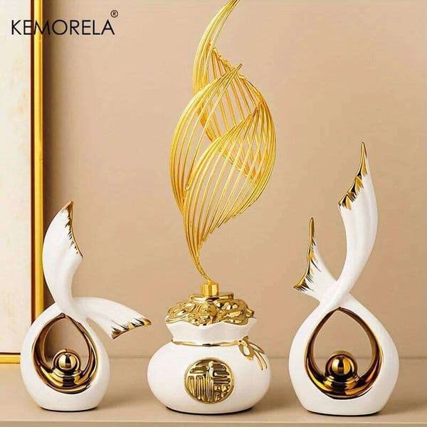 KEMORELA 1/2PCS Home Decoration Luxury Statues Simple Style Holiday Decorations TV Wine Cabinet Office Desk Accessories 26H0131
