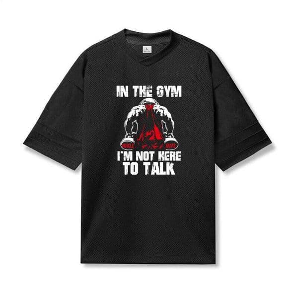 T Mens Fitness Muscle Loose Mesh Shirts Oversized Gym Bodybuilding Sport T-shirt Summer Breathable Short Sleeve Quick Dry Clothing XJ260131
