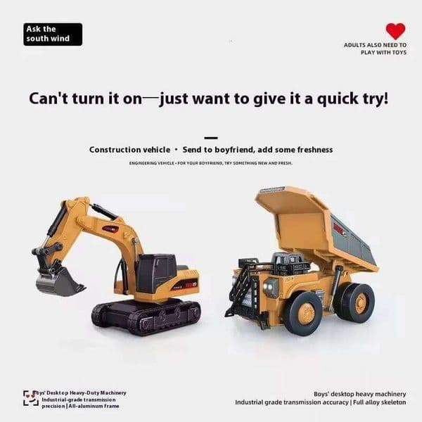 1:64 Ask The Southern Breeze Scale Remote Control Mini Excavator Tipper Truck Full-Scale Engineering Vehicle Toy Kids Collectors Y260131
