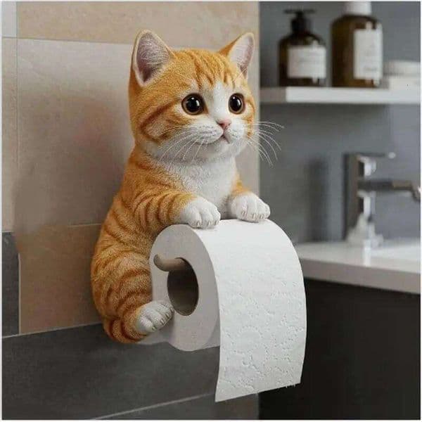 1 PCS Cat Shark Toilet Paper Holder Wall Mount Resin Bathroom Tissue Dispenser Kitchen Roll Organizer Home Decor 26W0131