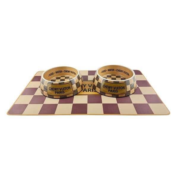 2026 New Designer Dog With Placemat Puppy Cat Feeder Non-Slip cologne Crash French Bulldog Bowl For Small Dogs Dishwasher Safe Food Grade Non-Skid perfume Bpa
