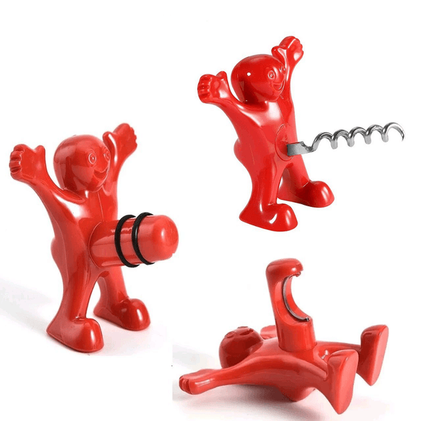 50pcs Funny Happy Guy Beer Bottle Opener Red Wine Openers Stopper Crockscrew Stoppers Creative Bar Tool Kitchen Tools
