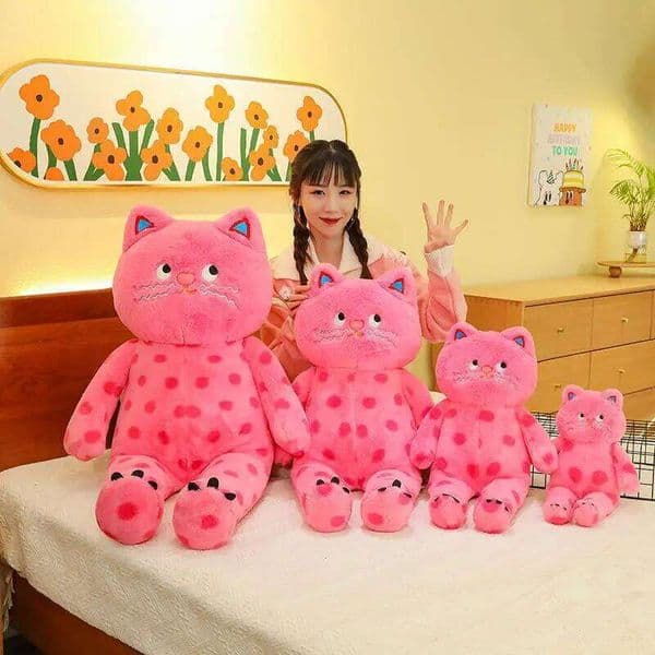 Cute Polka Dot Plushie Internet Famous Plush Toy Cat Doll Pillow Cushion For Girls Sleeping Gift Charming Skin-Friendly Z260131