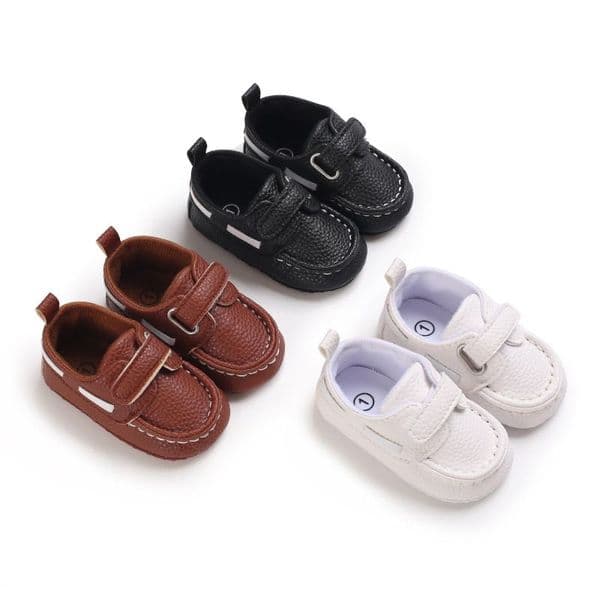 Little Kid Leather Shoes Infant Anti-slip Soft Bottom Baby Unisex Casual Shoes Newborn Toddler First Walkers Crib Shoes 0-18 Months K0446