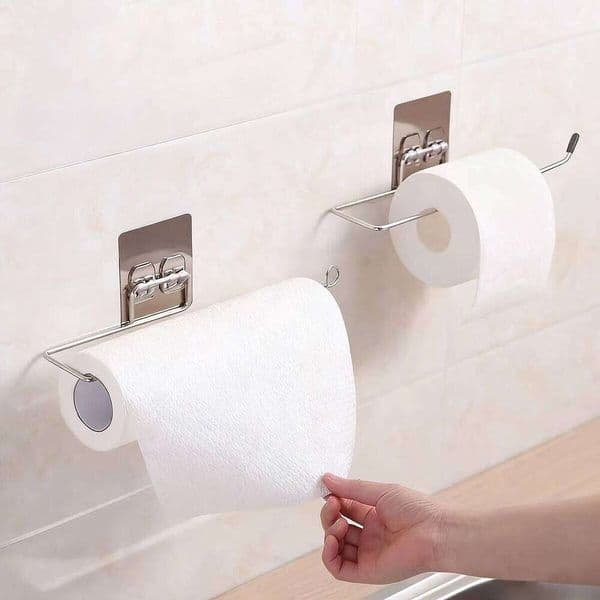 1pc/2pcs hanging tissue roll paper cloth storage suitable kitchen and bathroom organizing rack 26W0131