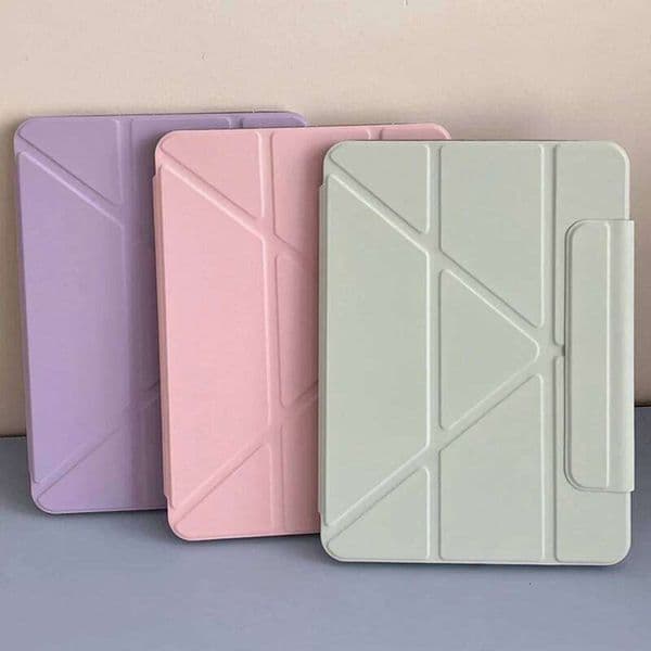 For iPad Case Air Pro 4 5 6 7 8 9 10 Generation 2024 10.9 10.2 11 12.9 13 inch Leather Stand Clear Transparent Hard Tablet Cover H260131