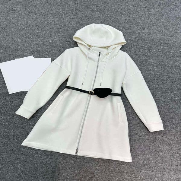 designer dress for women Fashion Hooded dress Triangle decoration on chest With triangle bag belt A Line luxury long Dresses Fitted Elegant womens clothing