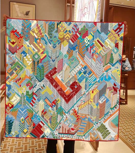 Square Silk Twill Scarf Women Square Shawls Luxury 90cm Bandanas Silk Scarves For Woman Clothes Head Neck Belt Decorations 90cm City Print