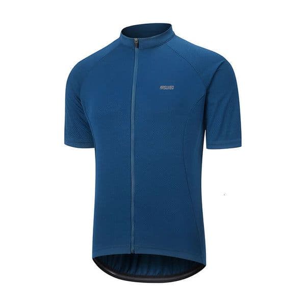 Men's Cycling Jersey Summer Short Sleeve Breathable Sweat-Absorbing Casual Round Neck Full Zip Solid Color Outdoor Equipment