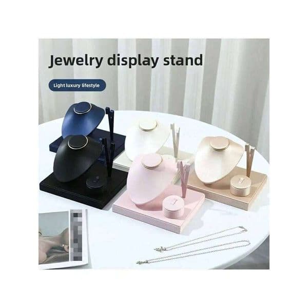 Fashion PU Leather Combination Set Jewelry Rack Pendant Necklace Earrings Ring Display Storage Stand Counter Showcase Props 26W0131