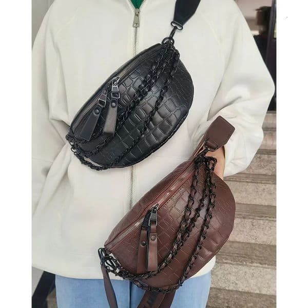 Women Crossbody Chest Bag fashion Crocodile pattern Waist Bag Lady Shoulder Bags Phone Purse Chest Pack 260227