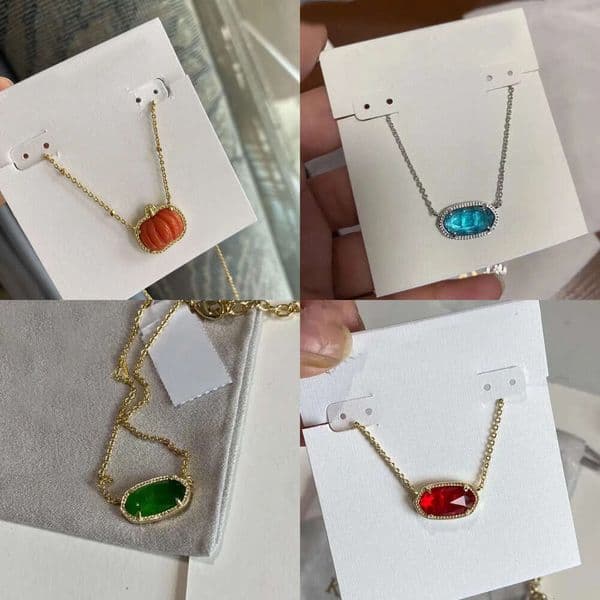 Necklaces Designer Women Clavicle Necklace Chain Heart Cystal Stone Collar Plated Gold Necklace Oval Pendant Necklaces Luxury Fashion Accessories Jewelry