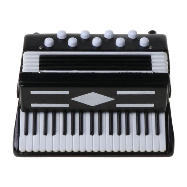 Mini 1/12 Dollhouse Wooden Accordion Miniature Musical Instruments Model Collection Home Decor Toys 260209