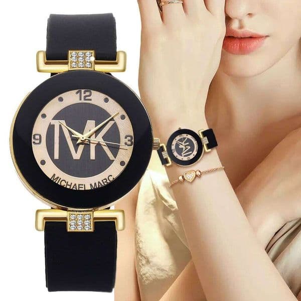 Fashion TVK Brand Women's Simple Luxury Rhinestone for Women Quartz Casual Silicone Strap Ladies Clock H260228