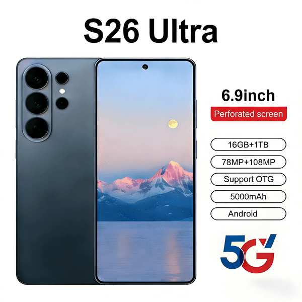 S26 Ultra mobile phone 5G Touch Screen Phone Smartphone Camera Phone HD Display Face Recognition 256GB 2TB Q260428