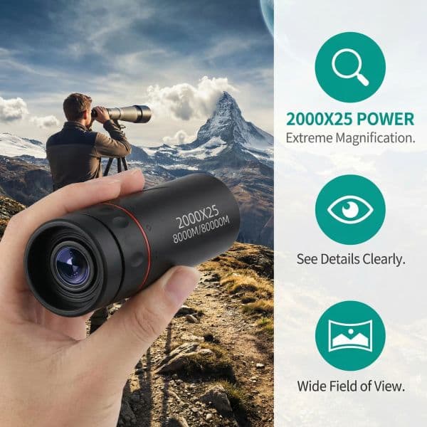2000x25 2000x24 3000x25 HD Monocular Telescope Mini Portable Mobile Phone Telescope with Holder Camping Hunting Birdwatching Telescope