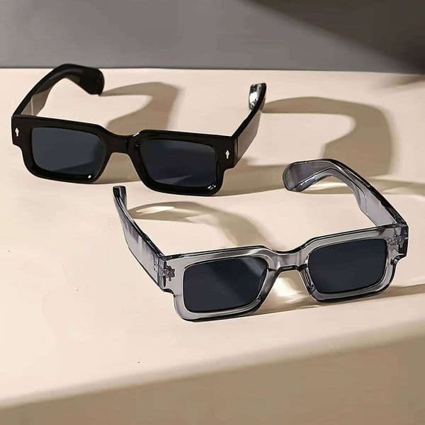 1PC Unisex Retro Square Sunglasses Classic UV Protection Plastic Frame Shades for Outdoor Travel Driving H260228