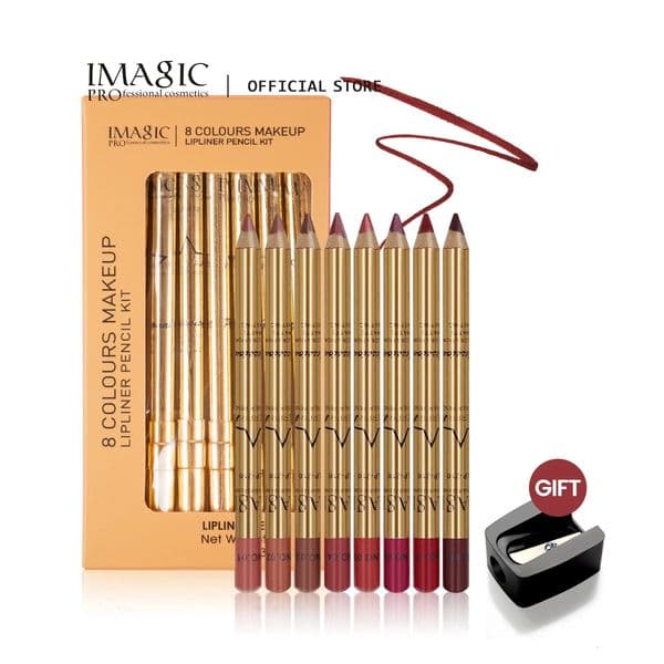 IMAGIC 8-Color LipLiner Pencil Long Lasting Waterproof Professional Soft Smooth Colorful Matte Lipstick Cosmetics Makeup Tool 260208