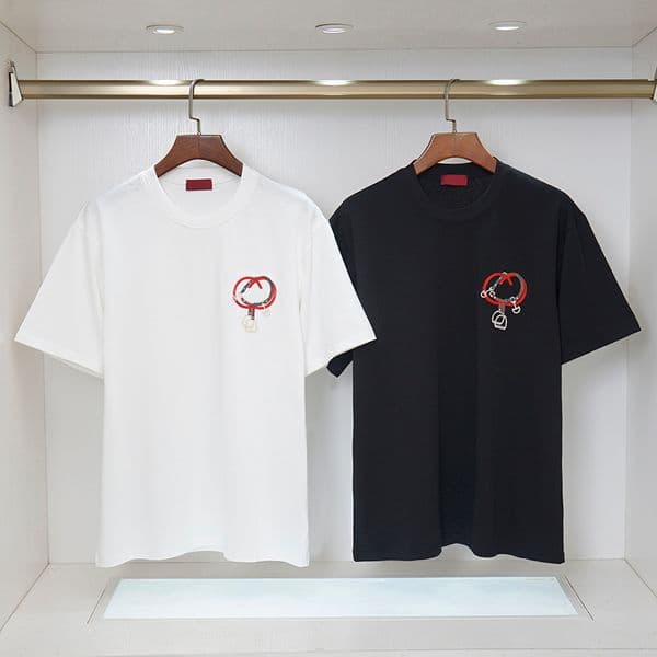26SS New GG/off Designer T-shirts men Short Sleeve Tshirt Unisex women Embroidery fashion casual tees casual tee shirts white /black v59563******
