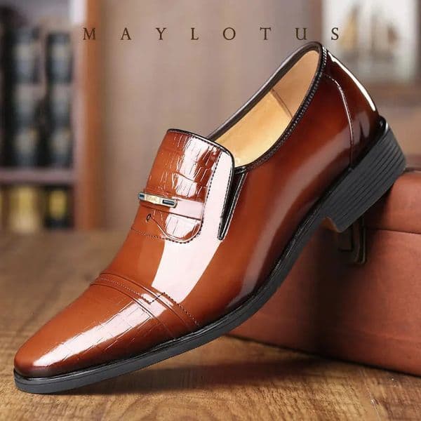 Oxford Shoes Mens Wedding Shoe Pointed Toe Dress Shoes for Men Classic Business Men Leather Shoes 260228