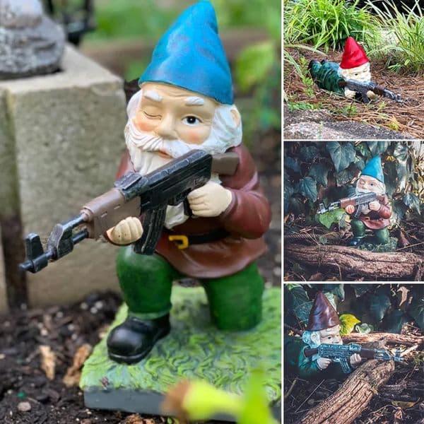 Yard Decor Gnome Statue Funny Garden Army Decorations Resin Desktop Lawn Ornament Outdoor landscape Decoration Wooden Monster Yard Sculpture Garden Ornament