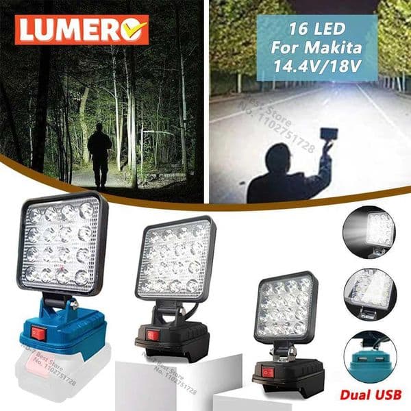 Led Light For Makita Battery 4In Portable Spotlight Cordless Outdoor Work Fishing Handheld Emergency ToolLight No Battery No USB X260302