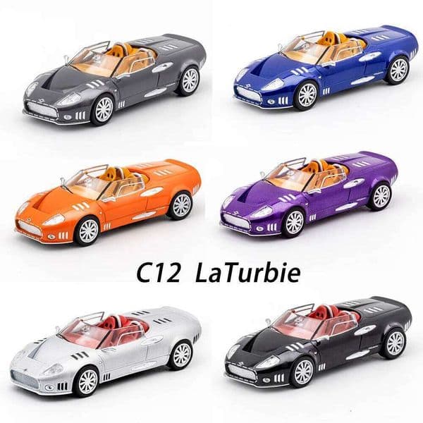 DCT 1/64 Spyker C12 Model Sports Vintage Cars JDM Diecast Car Collection Toy Station Vehicle 26Y0302