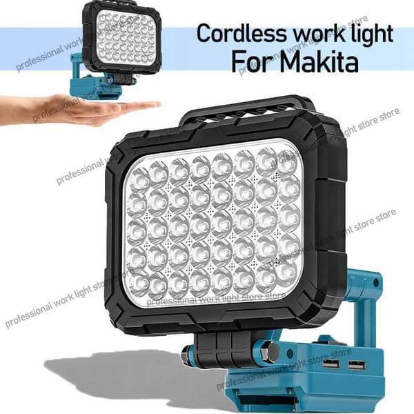8-inch LED Work Light For Makita 18V Battery 2 USB Outdoor Flood Lights Spotlight Camping Lamp Emergency Lighting X260302