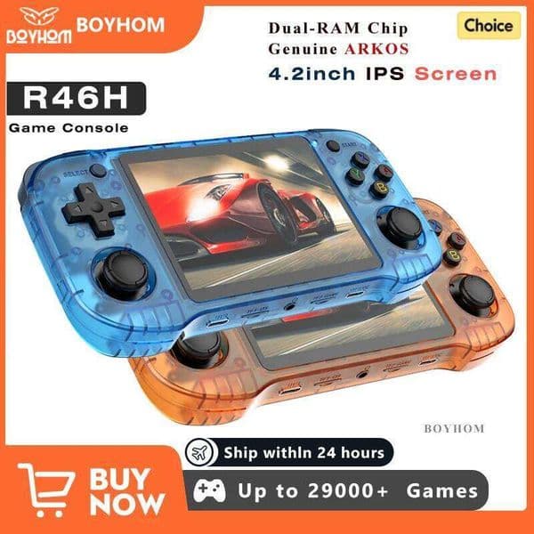 R36H PRO R46H Retro Handheld Game Console Linux System 4.2 Inch IPS Screen R36PRO Portable Pocket Video Player 64GB 128GB 26H0302