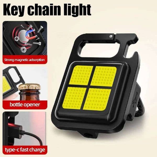 4 beads outdoor light multifunctional mini flashlight keychain lamp rechargeable strong magnetic attraction function C260302