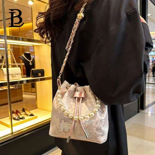 High quality pearl versatile and stylish cute bucket for women's trendy crossbody Luxury shoulder bag Xiu Lai Si Sac Luxe Bolsos de Marca
