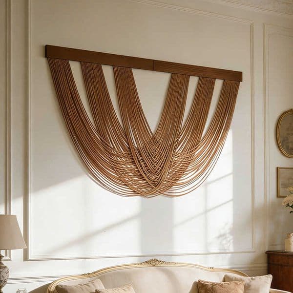 Solid Color Wooden Board Tassel Tapestry Nordic Home Wall Hanging Corridor Entrance Background Wall Decorative Tapestry S260228
