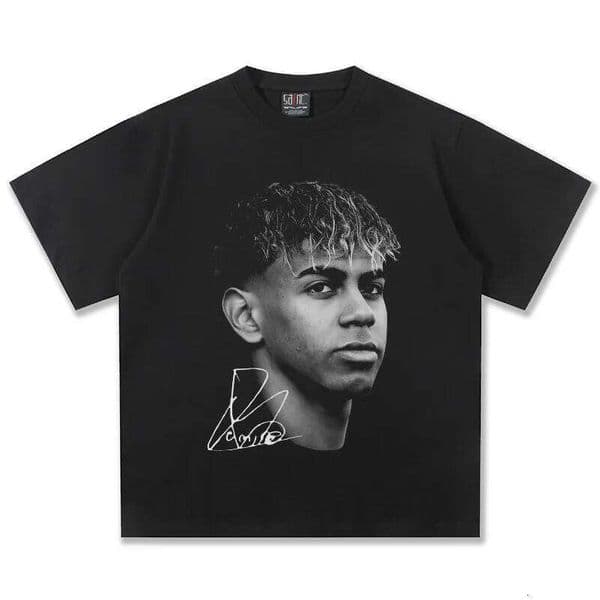 Hip Hop 2025 New Yamal American Cotton Crew Neck T-Shirt Men's and Women's Retro Fashion Short Sleeve Top H260228