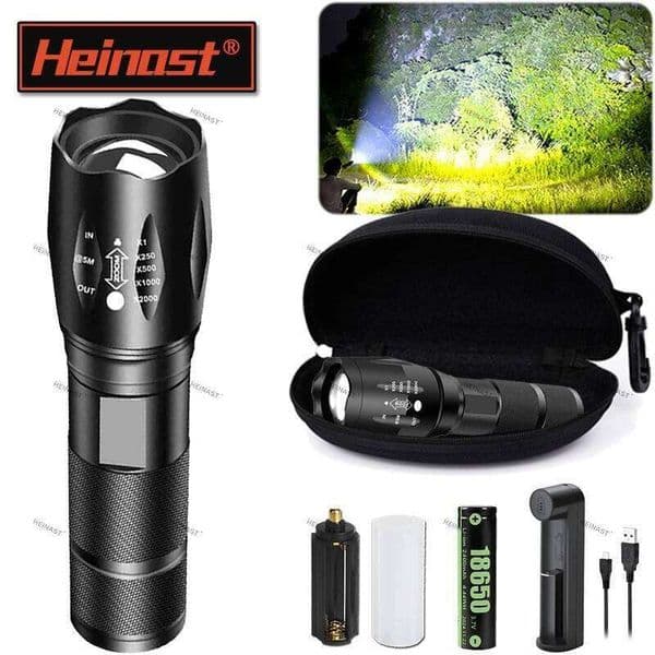 Aluminum Alloy T6 LED Tactical Zoom Spotlight Outdoor Waterproof Camping Flashlight Powerful Emergency Lighting Torch Z260301
