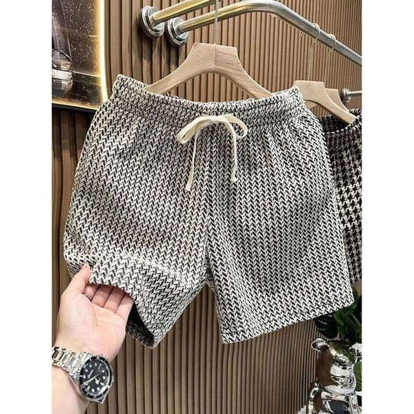 Houndstooth Casual Plaid Men Sport Loose Wide leg Gym Running Beach Baggy Board Cargo Shorts Male XJ260302