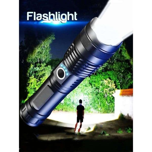 High Power XHP70 LED Flashlight Type-c Rechargeable Aluminium Alloy Torch Zoom Hand Lantern For Camping, Outdoor Emergency Z260301