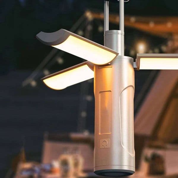 LED Stepless Dimming Lanterns Rechargeable Ultra Lasted Flashlight Camping Warning Light Tent Lamp Portable Flash C260302