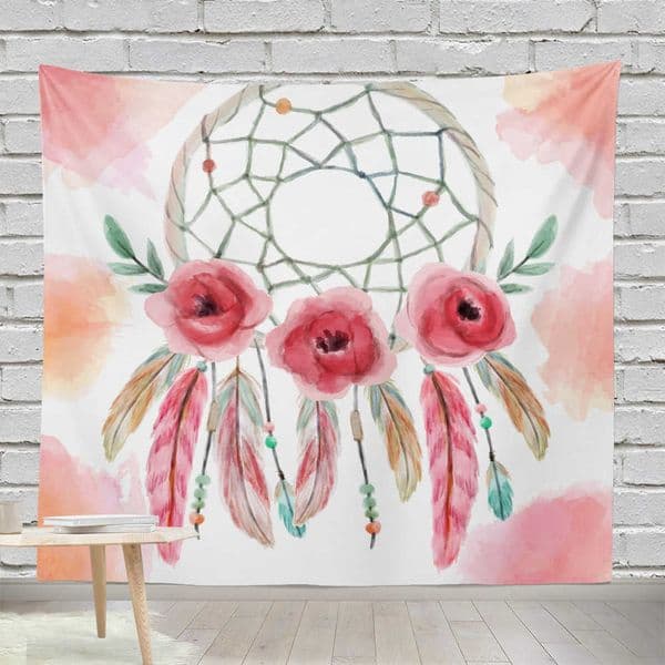 New watercolor tapestry home oil painting dreamcatcher decoration background wall hanging painting S260228