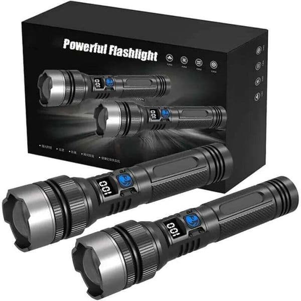 Ultra-Bright Rechargeable Flashlight, Compact & Lightweight Torch for Camping Hiking Fishing Outdoor Emergency Lighting Z260301