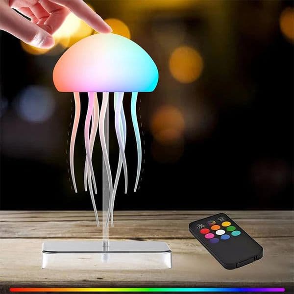 LED Jellyfish Lamp with 9 Tentacles 2 Working Modes Ultra Long Battery Life Colour Gradient Light Effects Remote Control 260228BJ