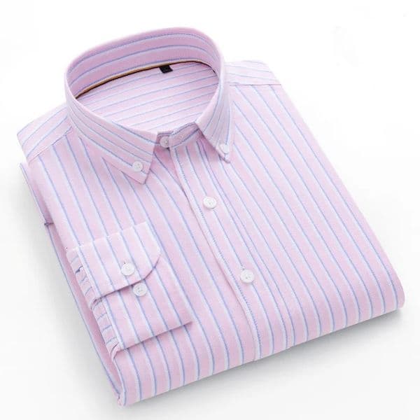 mens dress shirts 100 cotton high quality with pocke Striped plaid oxford longsleeved shirt for men Mens clothingshirtsfor 260302BJ