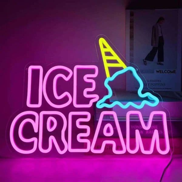 LED Neon Light Sign USB Powered for Wall Game Room Man Cave Club Bar Birthday Ice Cream Shop Decor 26H0302