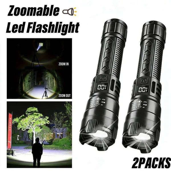 High Power 1000LM LED Flashlight Built-in Battery USB Rechargeable Strong Light Tactical Torch Outdoor Camping Hiking Lantern Z260301