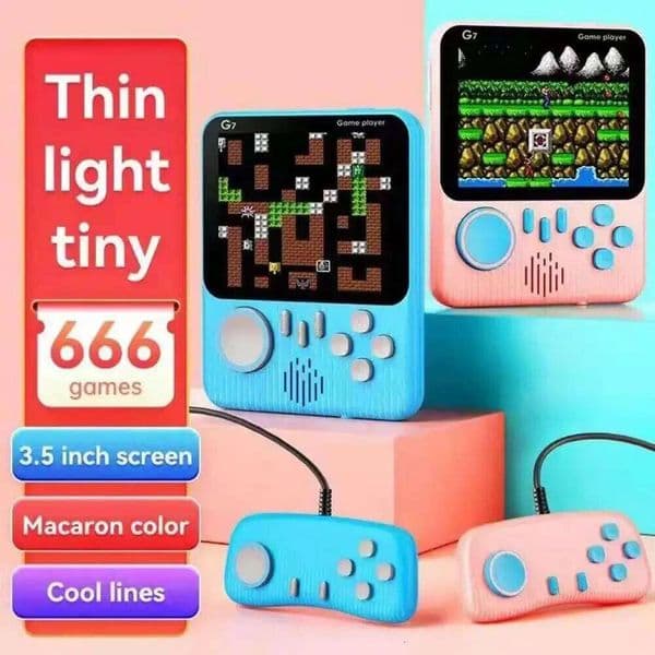 G7 Built-in 666 Games Macaron Color Portable Retro Video Game Console for Travel 26H0302