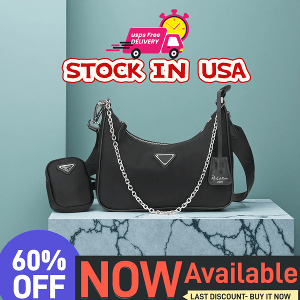 Original Brand Triangle 2000 Hobo Bag Designer Canvas Bag Luxury Re-Edition Nylon Handbag Women Underarm Crescent Bag Chain Wallet Shoulder Bags Cross-body Purses