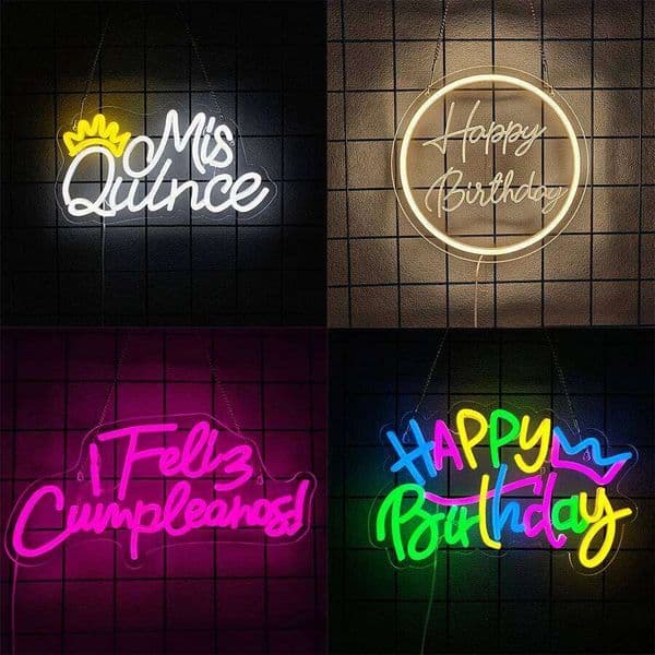 Theme Neon Sign, Led Letter Lamp Wall Usb Powered, Home Party, Birthday Party Decor, Easy To Hang. 26H0302
