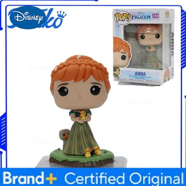 Disney Funko POP Original Anime Figure Frozen Anna 1023 Green Dress Action Figure Toys for Boys Girls Gift Collectible Model H260302