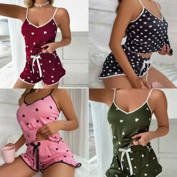 2026 New Lingerie 2Pcs/Set Plus Size Sleeveless Ice Silk Summer Camisole pijamas woman College Students Homewear Printed Tops Shorts Ladies Pyjamas Youn Free Sh