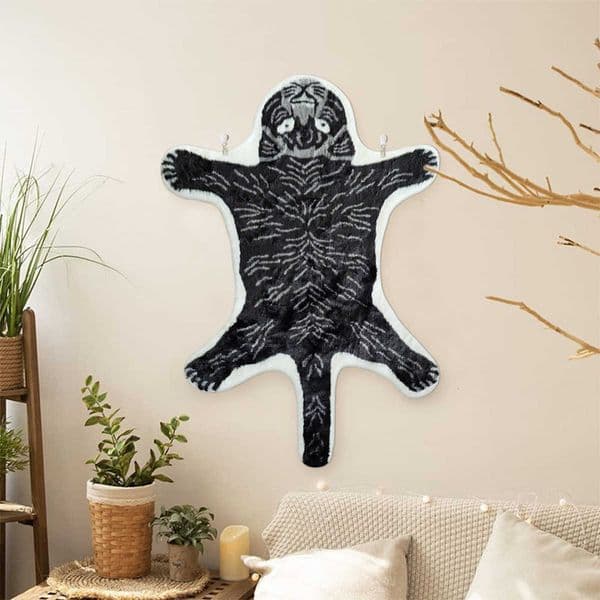 New imitation animal skin black tiger tapestry for home decoration high-quality art tapestry carpet cushion S260228