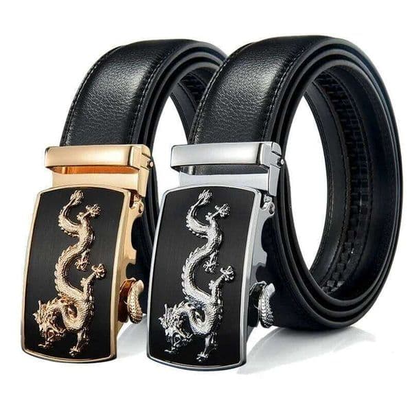 Automatic Buckle New Fashion Brand Designer Dragon Leather Belts for Business Men Luxury Black Strap Waistband XJ260303
